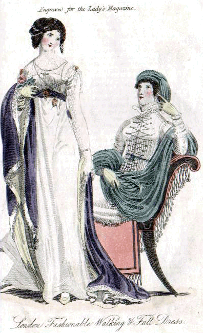 Fashion plate of May 1810 dresses