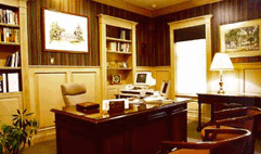 room with wainscoting